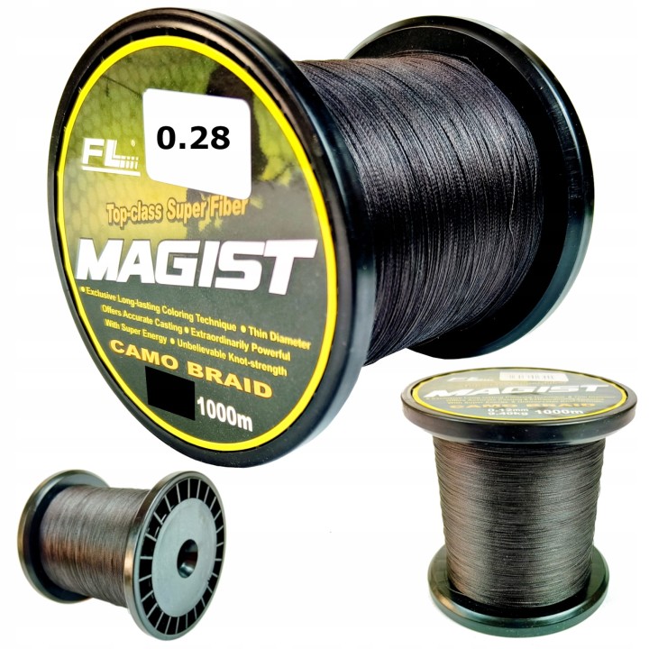 PLECIONKA WĘDKARSKA FL MAGIST 0,28 mm 1000m CZARNA