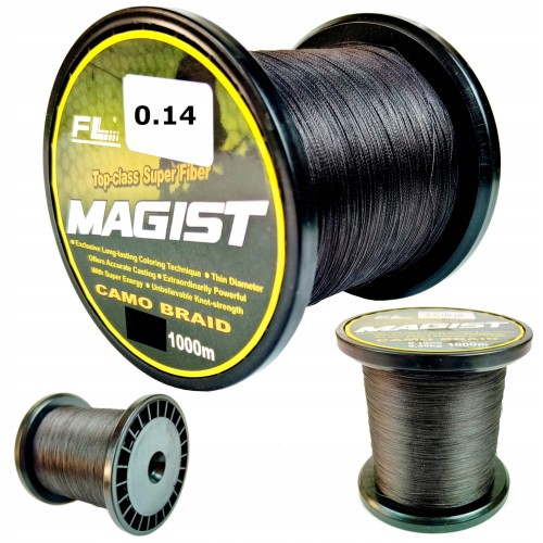PLECIONKA WĘDKARSKA FL MAGIST 0,14 mm 1000m CZARNA