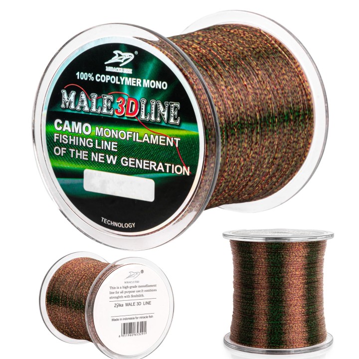 ŻYŁKA WĘDKARSKA MALE 3D Camo 600m 0,25mm na feeder spławik
