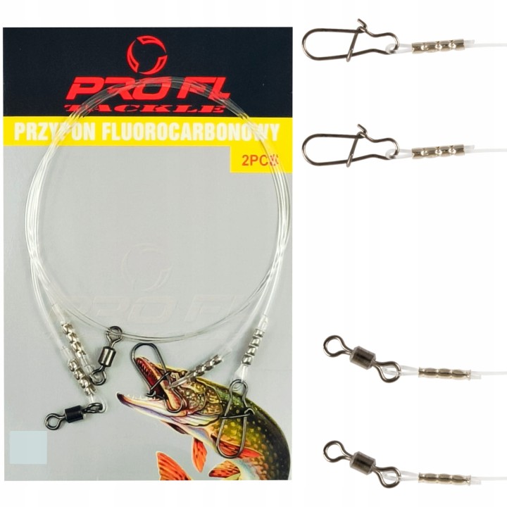 2x PRZYPON FLUOROCARBON 35CM/15KG DWIE SZTUKI